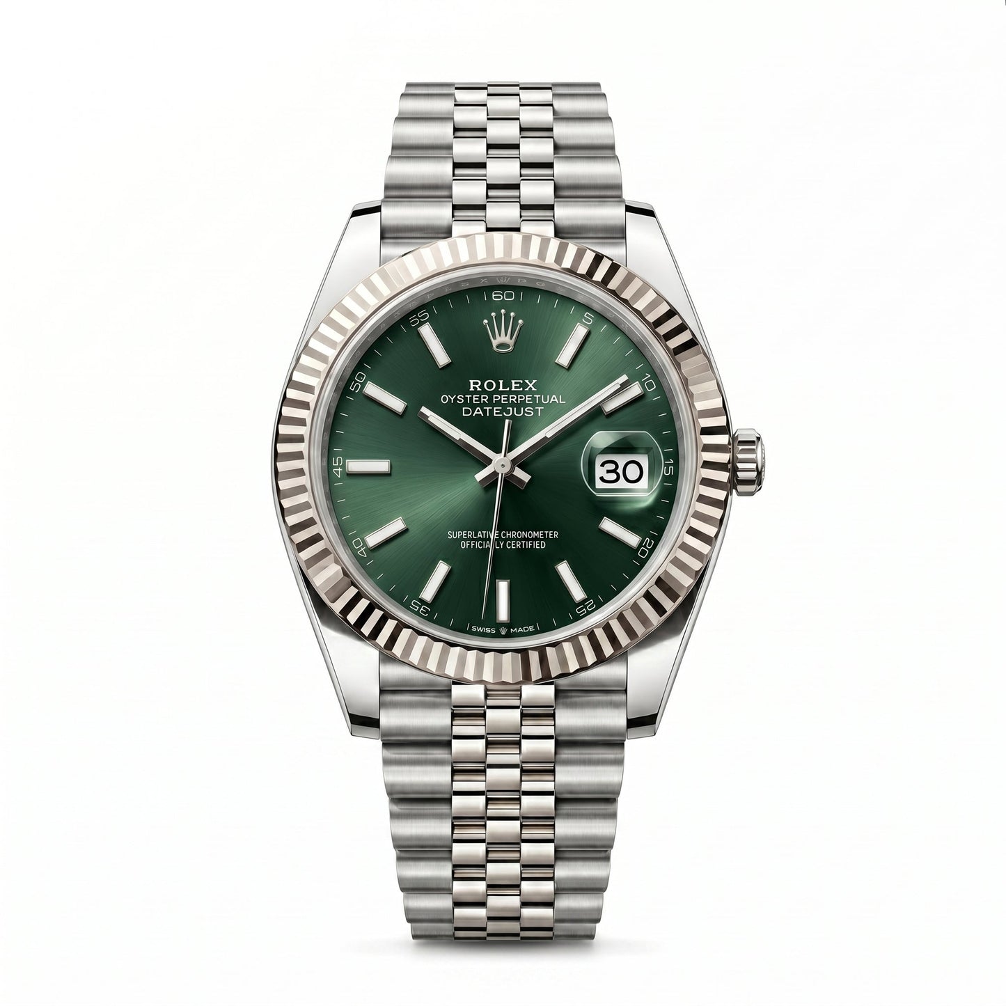 Rolex Datejust 41 126334 Oystersteel & White Gold "Mint Green"