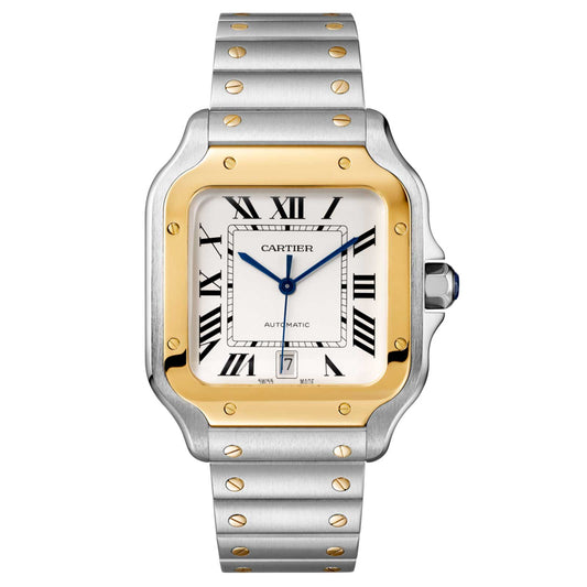 Santos de Cartier Large Model | 40mm, Two-Tone Steel & 18K Yellow Gold, Silver Dial