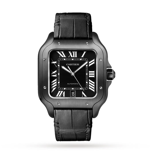 Santos de Cartier Large Model | 40mm, Two-Tone Steel & ADLC, Rubber, Black Dial