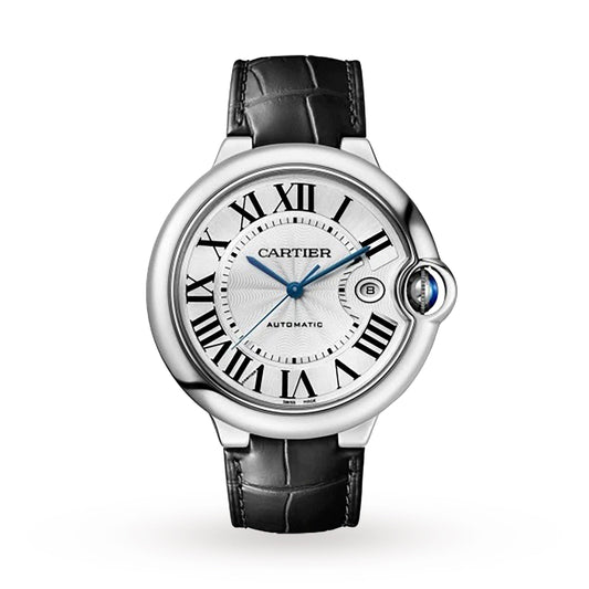 Ballon Bleu de Cartier 42 | 42mm, Steel, Alligator Leather, Silver Dial