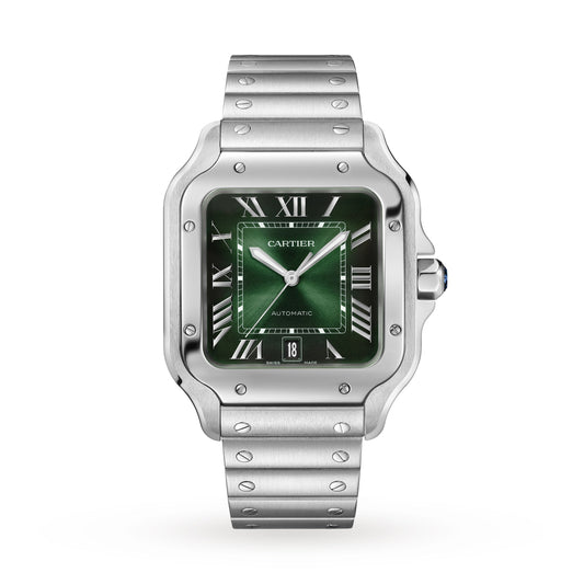Santos de Cartier Large Model | 40mm, Steel, Green Dial