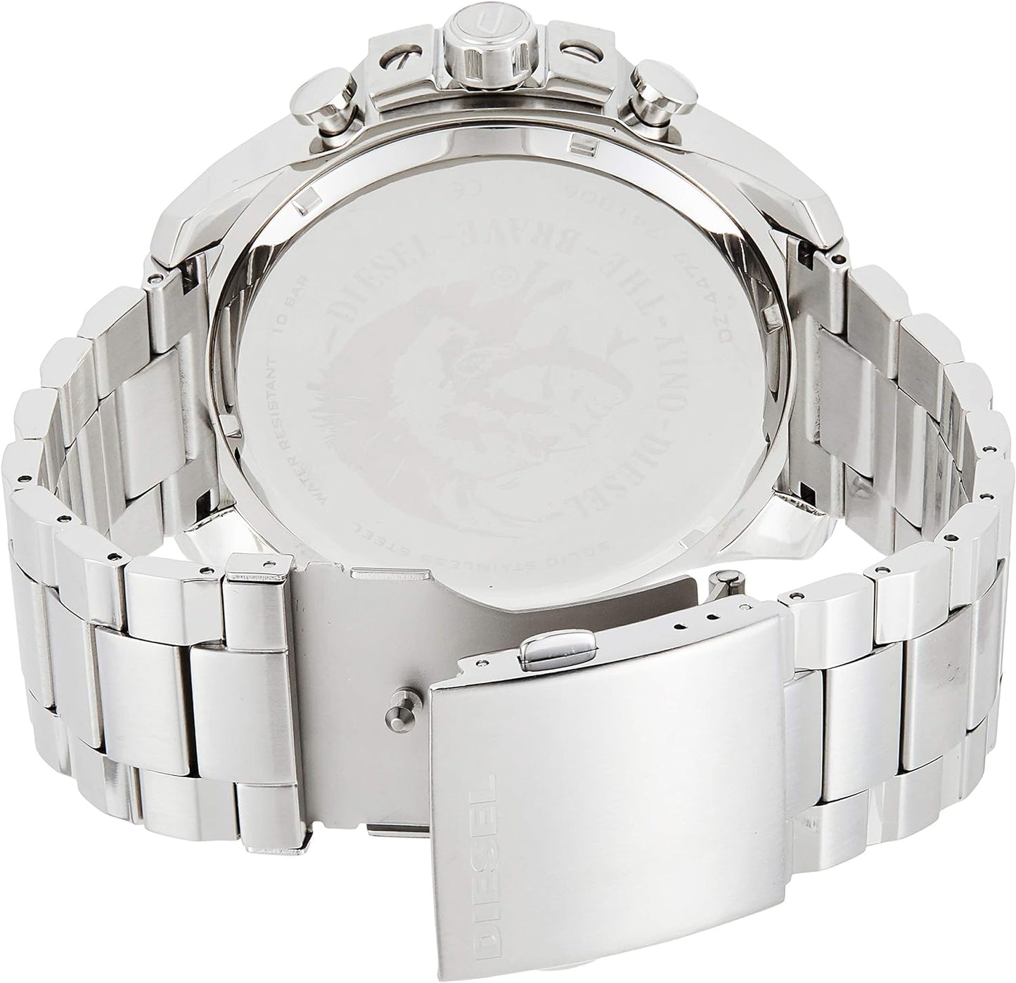 Diesel DZ4417 Mega Chief Chronograph Men's Watch – Blue Dial & Silver Stainless Steel Strap