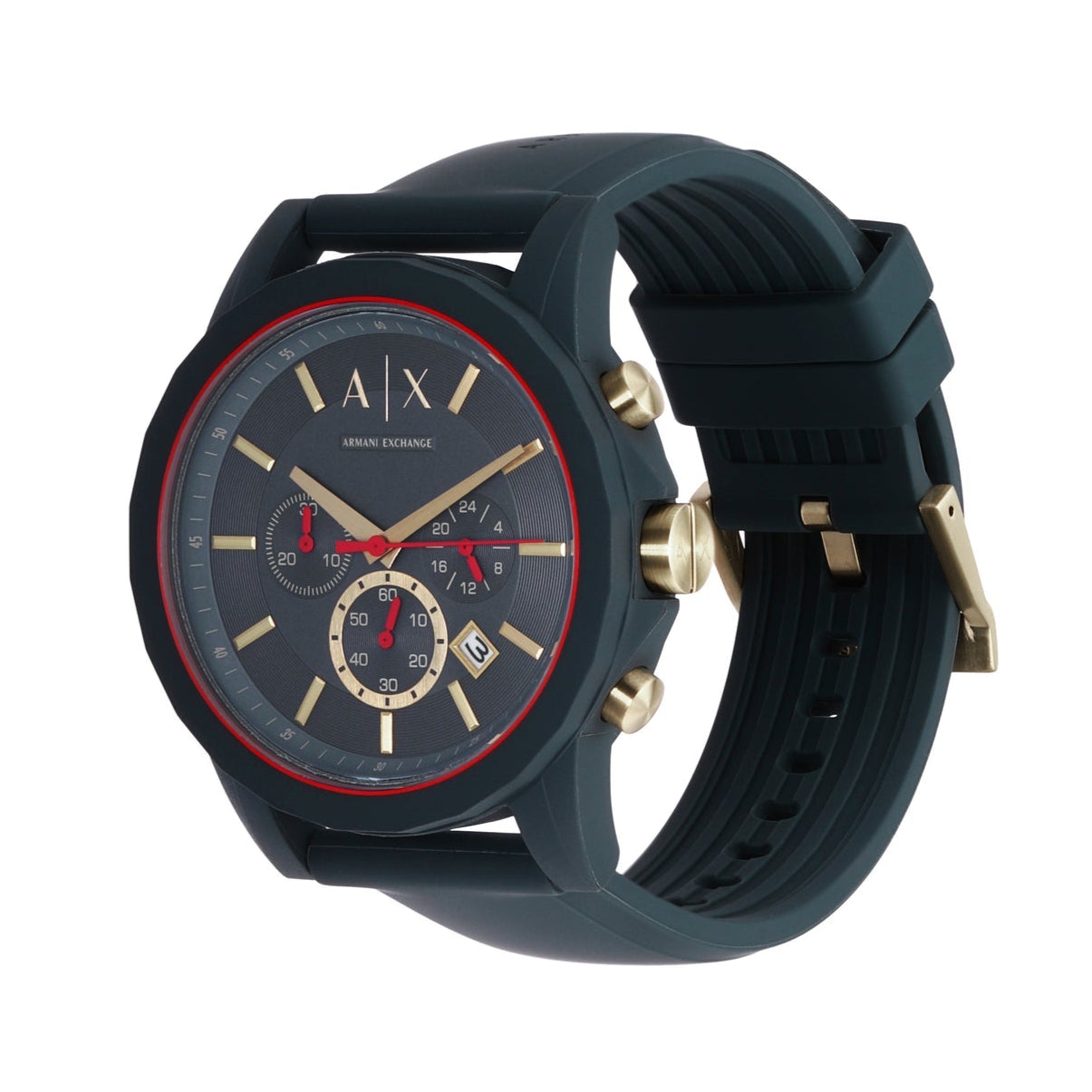 Armani Exchange Outerbanks AX1335 Men's Chronograph Watch – Blue Dial with Blue Silicone Strap