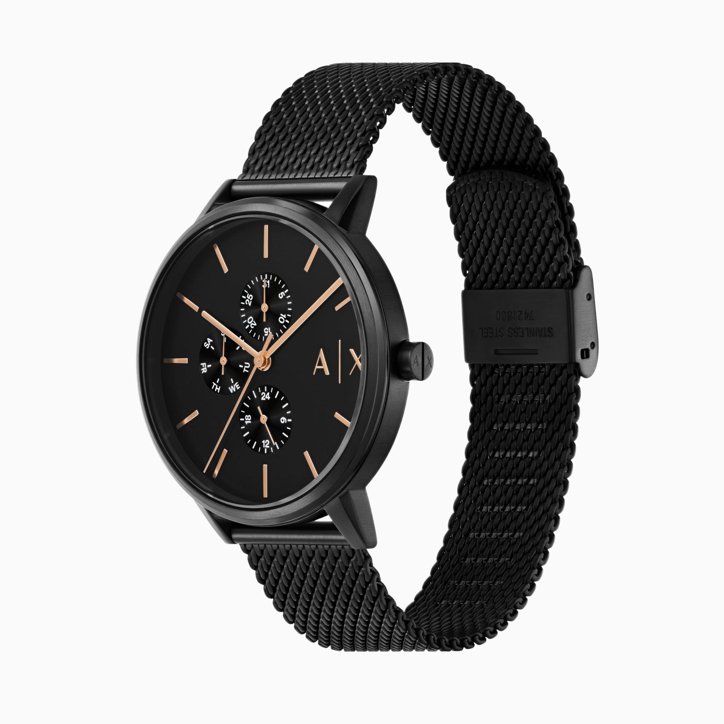 Armani Exchange Cayde AX2716 Men's Chronograph – Black Dial with Black Mesh Stainless Steel Strap