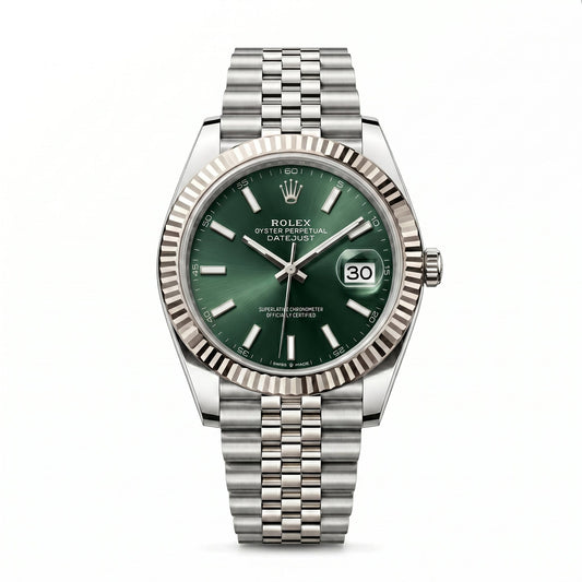 Rolex Datejust 41 126334 Oystersteel & White Gold "Mint Green"