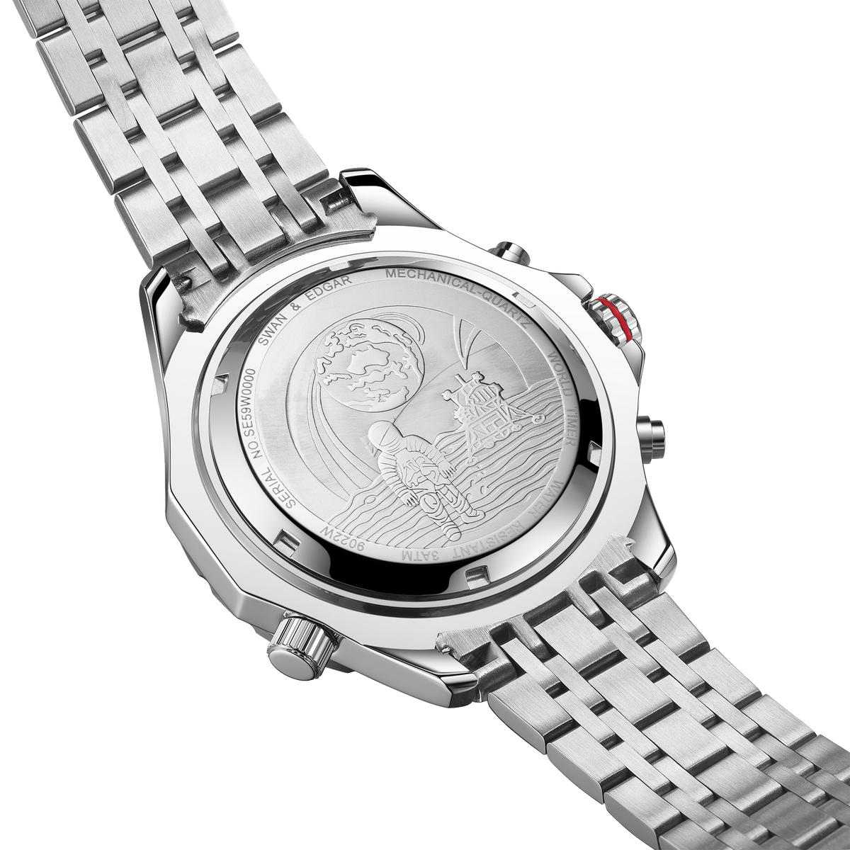 World Timer Mechanical Quartz Hybrid- Steel Matt Black