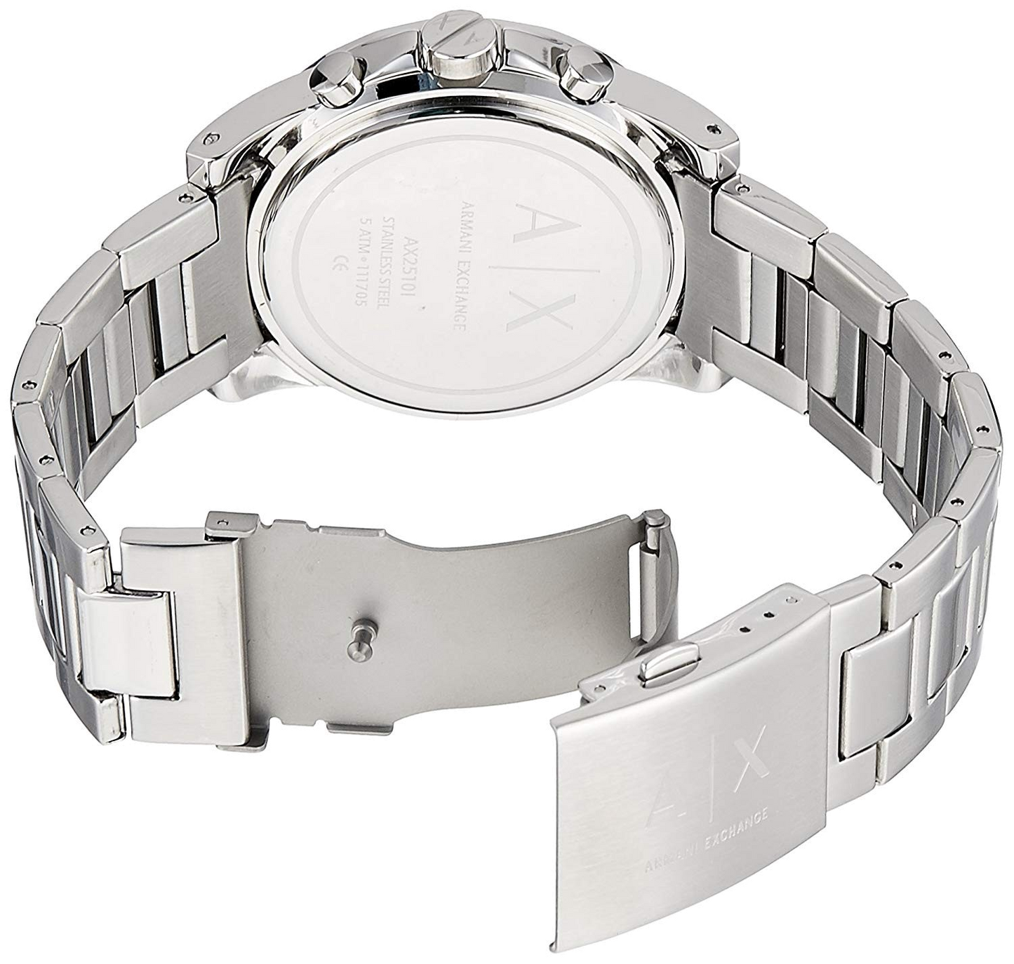 Armani Exchange Drexler AX2600 Men's Chronograph Watch – Black Dial with Silver Stainless Steel Strap