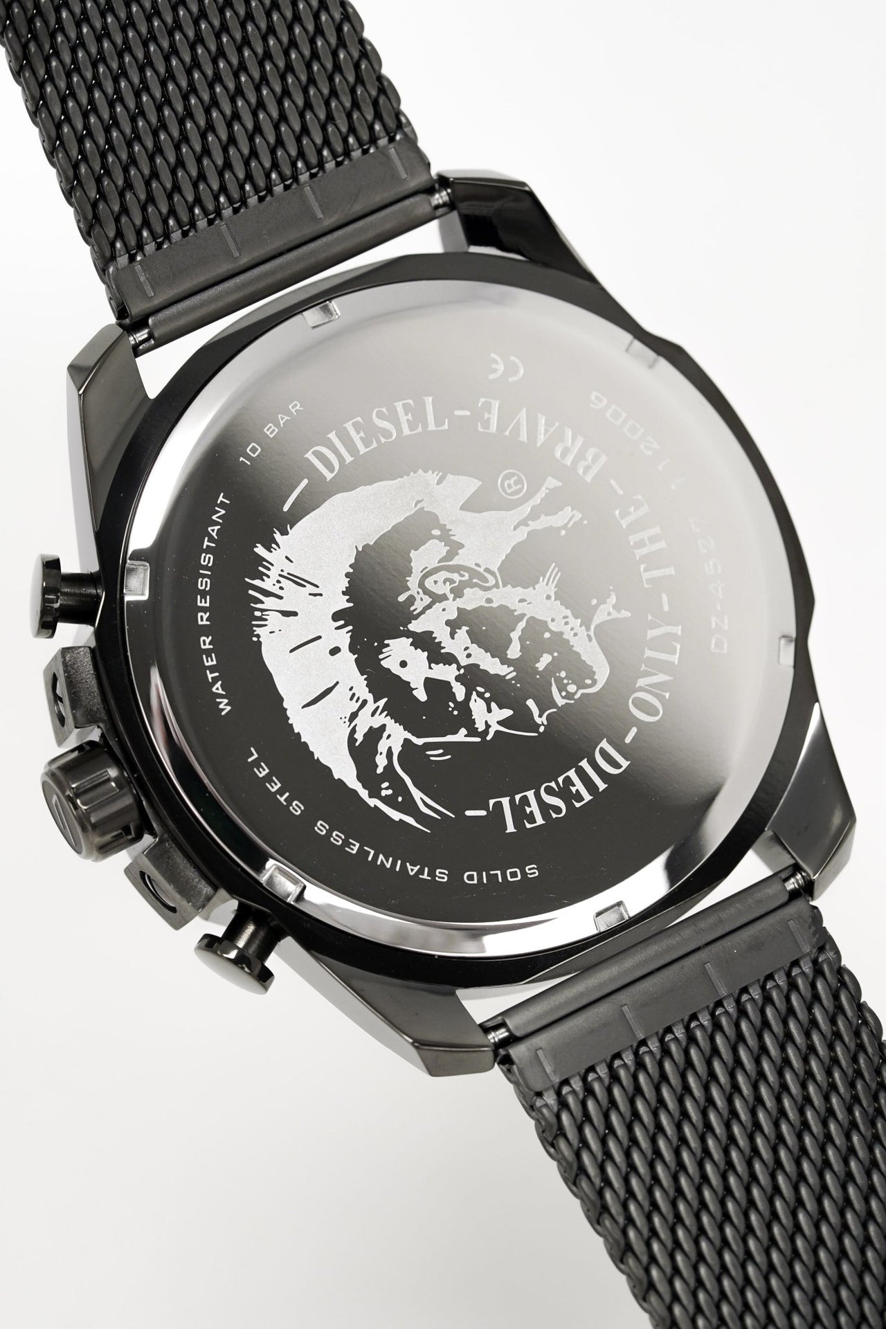 Diesel DZ4527 Mega Chief Chronograph Men's Watch – Black Dial & Black Mesh Strap
