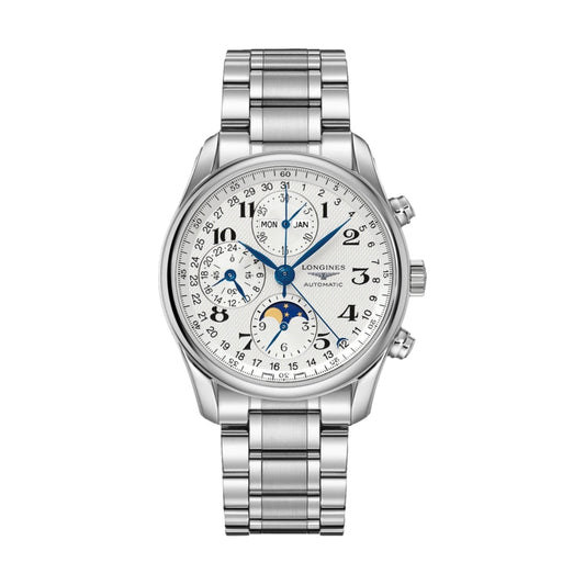 longines Master Collection Chronograph Moonphase 40mm - Silver on Bracelet