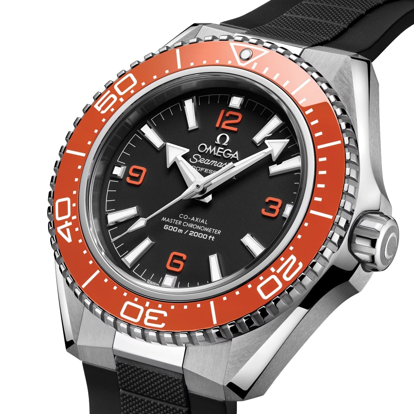 OMEGA Seamaster Planet Ocean 600M 42mm - Black and Orange on Black Rubber Strap