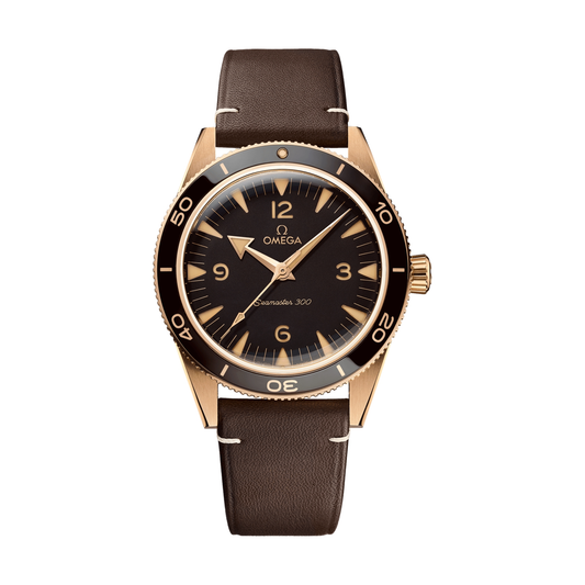OMEGA Seamaster 300 Bronze Gold 41mm - Brown on Leather Strap