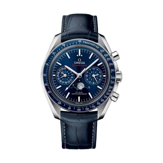 OMEGA Speedmaster Moonphase Moonphase Chronograph 44.25mm - Blue on Leather Strap