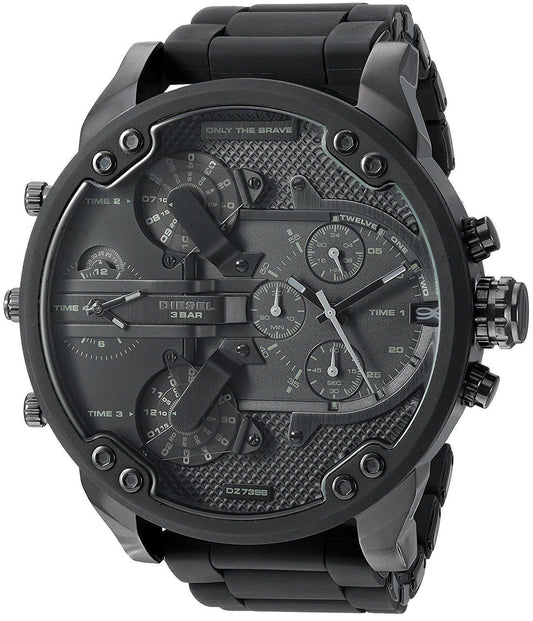 Diesel DZ7396 Mr. Daddy 2.0 Chronograph Men's Watch – Black Dial & Black Stainless Steel Strap